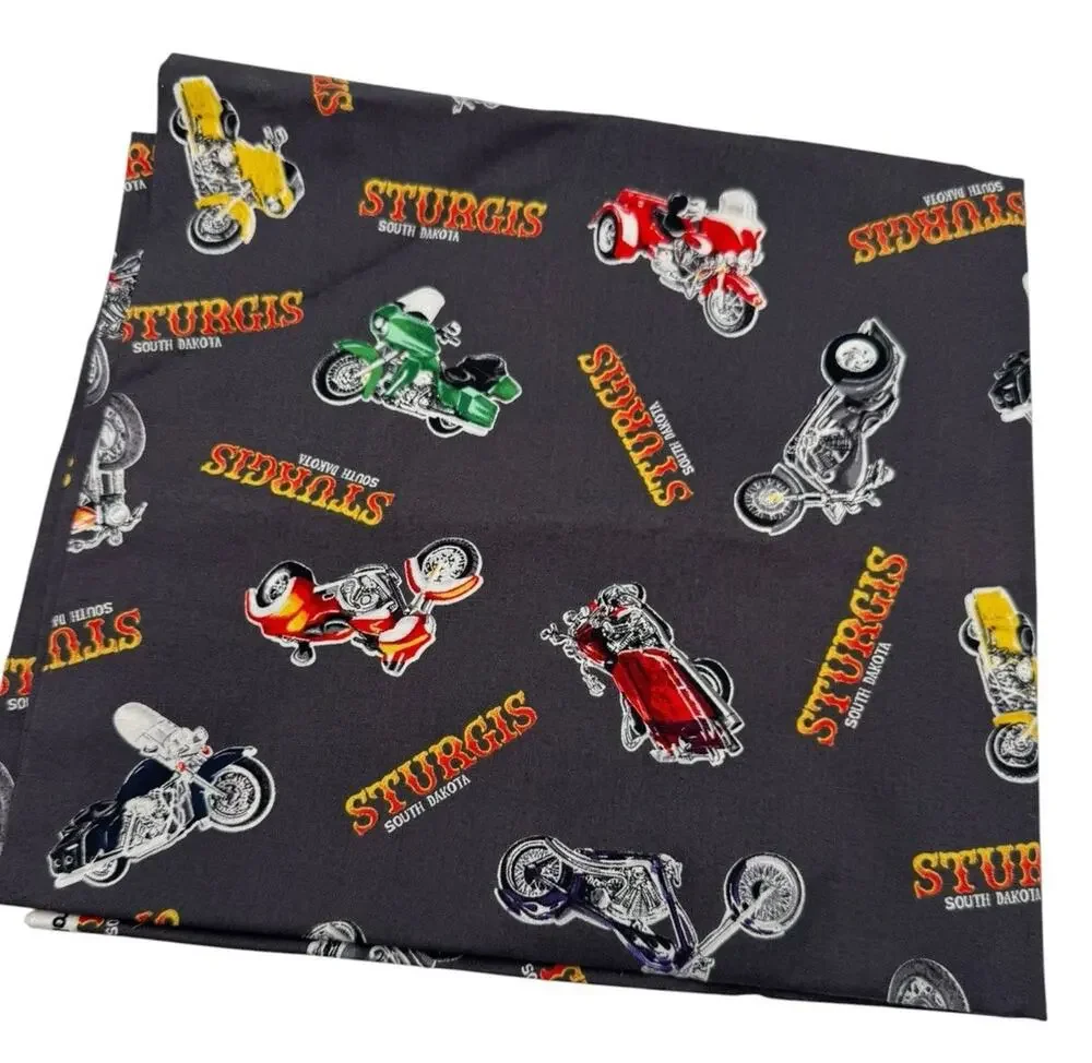 Vintage Sturgis South Dakota Quilting Fabric Motorcycles Robert Kaufman 1 Yard